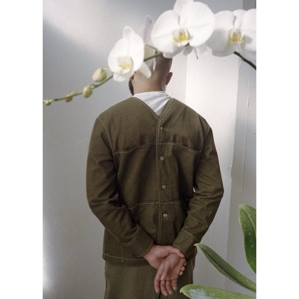 reifhaus clothing The Marcel Jacket in moss denim Green Size M